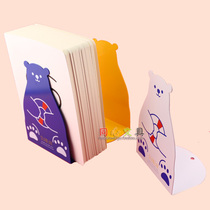 Giant stationery polar bear rolling creative tinplate book clip book by Bookshelf bookstore student cartoon book stand