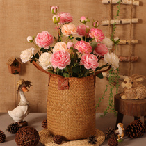 Peony Flower Emulation Flower Rose Bouquet Home Living Room Fake Flower Furnishing Table Decoration Dry Flowers Silk Flower Art Pendulum