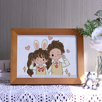 Cross stitch 2021 new line embroidery couple series love send boyfriend small simple small piece cute cartoon small piece