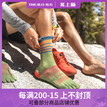 Injinji long tube cross-country running socks thickened towel Bottom Outdoor men anti-foaming personality printed female five-finger socks