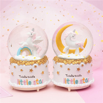 Electric Crystal Ball Music Box Music Box Music box girl girl birthday gift New year Creative ins girl heart ornaments