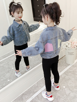 Girls denim coat autumn clothing 2020 new denim jacket Korean version of childrens short foreign style jeans tide childrens clothing