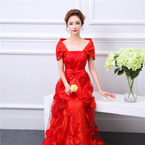 Pregnant woman bride toast 2020 new high waist pregnant belly red wedding dress dress dress size fat mm thin female