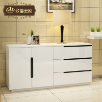 Modern simple paint dining side cabinet Living room wine cabinet Kitchen tea cabinet Multi-function storage locker Bowl cabinet