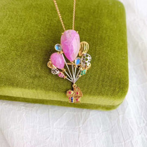 (Little Girl Jewelry) (childhood)Shujulai hot air balloon pendant brooch dual-use with moonlight South African diamonds
