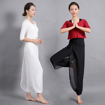 Yoga conserved womens summer temperament Xianqi Xianghan Modale floating Snow spinning white dance performance group Three sets