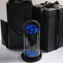 Glass cover single Chinese Valentines Day Rose Demon Blue Eternal Flower Gift Box Little Prince One Valentines Day