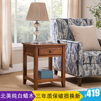 American side several corners a few solid wood small tea table modern minimalist coffee table square white wax wood sofa side cabinet corner cabinet