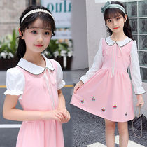 Girls spring dress childrens clothing long sleeve dress foreign childrens skirt summer little girl long dress baby short sleeve 2020 tide
