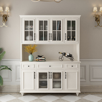 American solid wood dining side cabinet modern minimalist shelve wine cabinet integrated by wall upper and lower combined restaurant storage cabinet customised