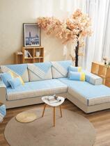 Winter sofa cushion living room plush non-slip thickening Nordic light luxury simple modern high-end cushion cover towel full cover