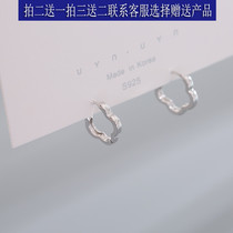 South Korean minimalist Temperament Circle Ear Button 925 pure silver ear ring Personality Earrings Male and female small ear ring Anti-allergy earrings