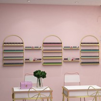 Wall display rack nail art shop nail polish glue shelf wrought iron nail polish shelf wall hanging cosmetics store storage hanging rack