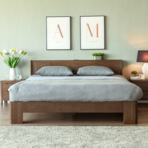 Excellent wood furniture full wood bed 1 8 meters oak bed 1 5 meters double solid wood-limbed upland bed Nordic bedroom q
