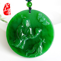 Hetian Jade Jasper pendant Life Ruyi jade pendant Pendant Natural spinach green jade with certificate