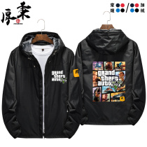 GTA5 game plus velvet hooded jacket sweater flying suit jacket clothes autumn and winter male youth Grand theft driver