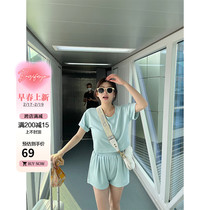 Zhou Baizi FORYOU 2023 new sports short sleeve T-shirt big code shorts suit women microfat mm display slim