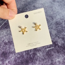 South Korea five-pointed star earrings cold wind Super fairy Net red temperament simple super fairy sweet girl fan Joker earrings