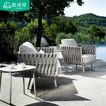 Nordic Outdoor Sofa Rattan Furniture Vines LIVING ROOM BALCONY VINE CHAIR SOFA DOUBLE CREATIVE PATIO CASUAL TEA TABLE