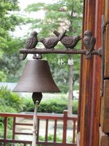 European style country wrought iron garden decoration pendant bird decoration bird-dwelling branch Big Bell nostalgic style