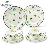 Japan NARUMI Narumi Queens Memory Double Dessert Set Set Teacup dish Dessert Dish Bone China