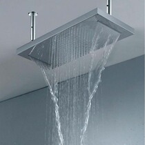 YJB Double Waterfall Rectangular Shower Nozzle 304 Stainless Steel Swimming Pool Bathroom Ceiling Suspended Ceiling Type Overtop Spray