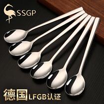 Spoon household spoon long handle Korean 304 stainless steel childrens spoon eating cute iron spoon spoon Korea