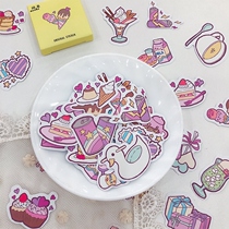 Teenage Dessert Handbill Stickler Hand Ledger Stickler Decorative small motif Cute Teenage Girl Hearts Kindergarten Ins Wind Insulation Cups PHONE WATER CUP DIY PASTE PAINTINGS