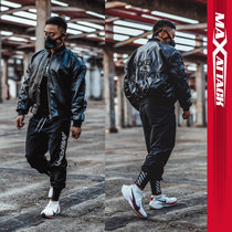 American Korean tide sports jacket loose leather jacket muscle man running training fitness space bread baseball suit