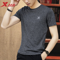 Special step short sleeve T-shirt mens quick-dry breathable elastic fitness sportswear half-sleeved T-shirt round neck running shirt mens clothing