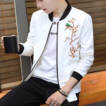  Mens jacket autumn 2018 new mens jacket Korean slim embroidered coat fashion trend thin section 