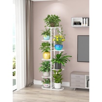 Green flower rack shelf iron floor-standing potted flower shelf living room multi-storey indoor balcony flower pot stand single