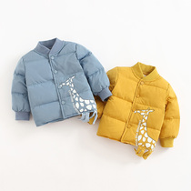 Baby down jacket 0-1-2-3 years old boy cartoon warm coat baby thickened out cotton jacket cotton clothes