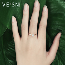 Only Xin s925 Pure Silver Freshwater Pearl Ring Female small Han version Temperament Brief Fashion opening inlaid diamond ring