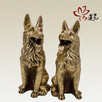 Step Foot Lotus Pure Bronze Wolf Dog Swing Piece Handicraft Gift Furnishing