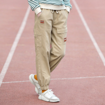  2020 autumn new student loose Korean version of leggings overalls girls straight all-match casual pants girls pants