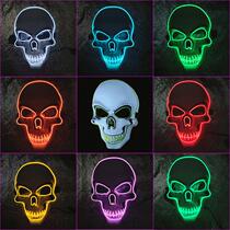 Douyin hot selling net red led glowing skull mask Halloween ball scary cold light shaking sound Net red mask