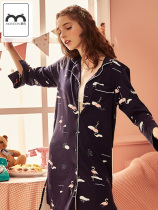 Mousse autumn and winter long sleeves pure cotton sleeping pyjamas pyjamas pyjamas and womens cute cartoon home for the winter