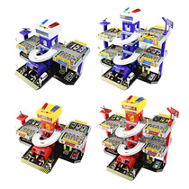 Early Teach Children Toys Three Floors Five Floors Lift Parking Lots Electric Track Fire Truck Police Car Children Assembled Toys