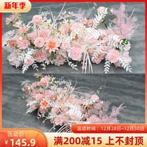 New wedding arrangement decoration flower row wedding row flower stage welcome background floral art table flower art stage flower wall row flower row flower
