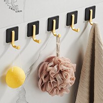 Japanese Buy Black Bathroom Kitchen Wall-mounted Towel Single Hook T Punch-Free Clothing Hook K single wall wardrobe hooks 