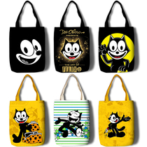 Felix Cat Felix the Cat Felix Cat Black Cat Girls Shopping Bag Canvas Shoulder Bag