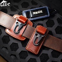 Hard cargo man belt buckle waist clip hanging car portable keychain EDC fast pendant vegetable tanned leather eagle mouth buckle