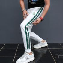 White sweatpants men 2020 spring and summer new European and American trend fashion young handsome slim foot casual pants men