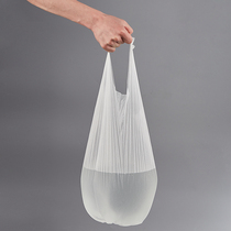 Environmentally friendly garbage bag degradable flat mouth closing bundle thick plastic vest pull portable rope household garbage bag