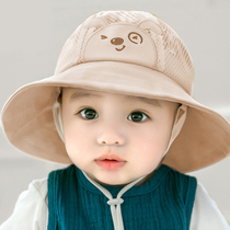 Baby hat male baby protective cap droplet spring basin hat sun hat summer mesh sunscreen hat fisherman hat spring and autumn