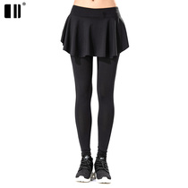 Autumn and winter new single and double badminton pants nine-point sports culottes tight fitness pants womens slim black trouser skirt