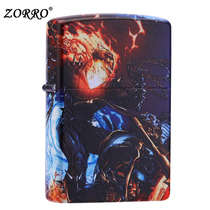 zorro zorro lighter kerosene color printing evil spirit Knight creative mens personality windproof domestic retro lighter