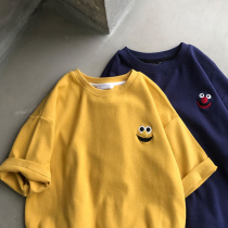 Net red short sleeve T-shirt female Korean version of loose 2021 new design sense niche coat ulzzang couple summer clothes