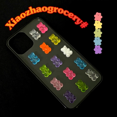 Кремовый чехол для телефона, аксессуары, креативные серьги, в корейском стиле, с медвежатами